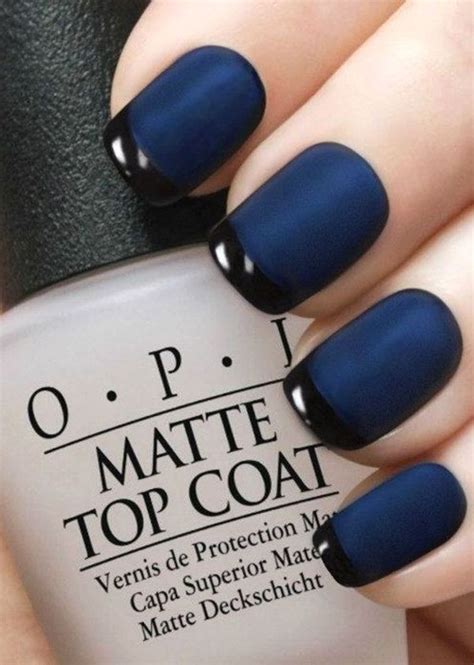 matte navy blue nail polish.